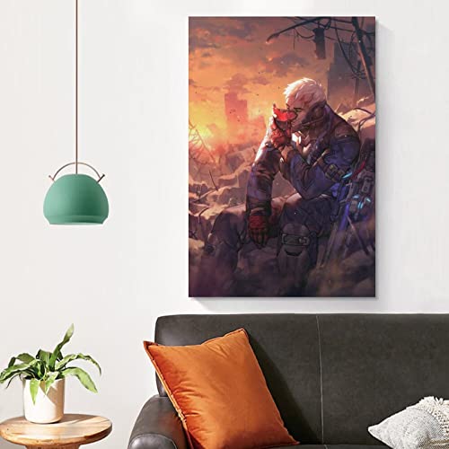 Overwatch Game Soldier 76 Cool Art - Póster decorativo para pared, diseño de soldado de la sala de estar, 20 x 30 pulgadas (50 x 75 cm)