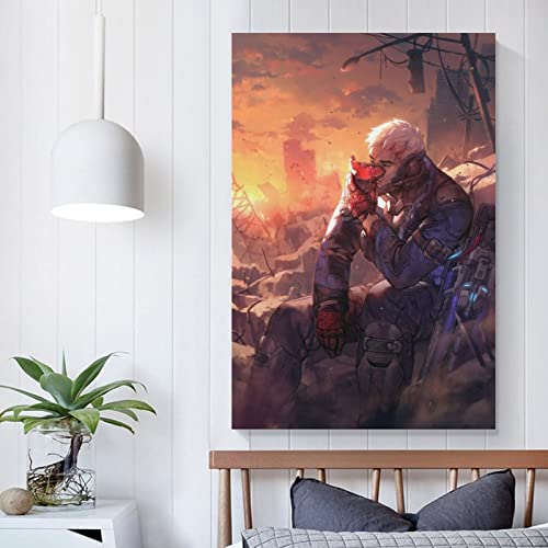 Overwatch Game Soldier 76 Cool Art - Póster decorativo para pared, diseño de soldado de la sala de estar, 20 x 30 pulgadas (50 x 75 cm)