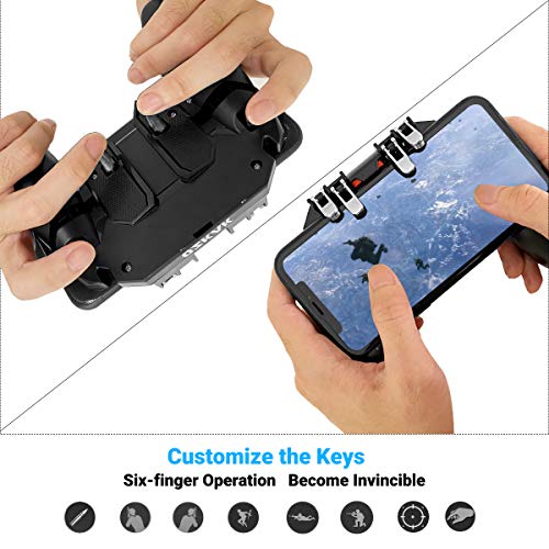 Ozkak Mando para Movil PUBG Controlador de Juego móvil Universal Gatillos Gamepad Joystick de Disparo y apuntar L1R1 L2R2 Gatillo para Android iOS iPhone Samsung Huawei Smartphone Ancho de 7 a 9,5 cm