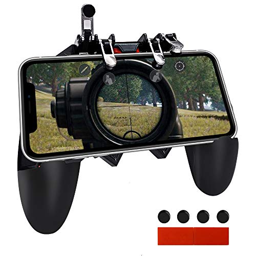 Ozkak Mando para Movil PUBG Controlador de Juego móvil Universal Gatillos Gamepad Joystick de Disparo y apuntar L1R1 L2R2 Gatillo para Android iOS iPhone Samsung Huawei Smartphone Ancho de 7 a 9,5 cm