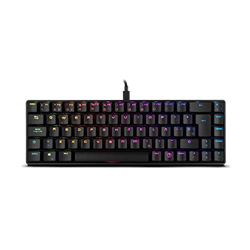 Ozone Gaming Teclado Mini Tactical -OZTACTICALSP- Mecanico sin Teclado numerico, Bluetooth 5.0, Switches Outemu Red, Iluminacion LED RGB, Silencioso, Layout Español, Negro