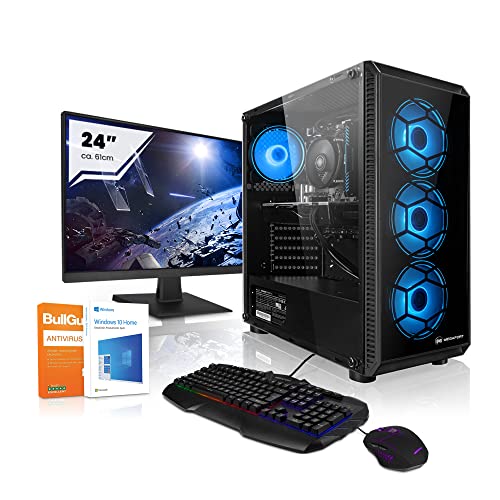 Pack Gaming - Ordenador Gaming PC Intel Core i5-11400F • 24" Full-HD Monitor • Teclado y ratón Gaming • GeForce GTX1650 • 16GB DDR4 • Windows 10 • 500GB M.2 SSD • WLAN • PC Gamer