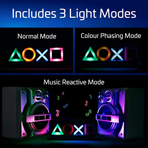 Paladone- Lámpara Playstation Icons con 3 Modos de luz - lámpara que reacciona al ritmo de la música