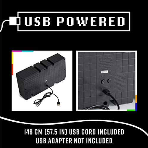 Paladone PP5016TX Lámpara de decoración coleccionable de 8 bits, color cambiante de sonido, color blanco y negro, 7 x 3 x 16 cm