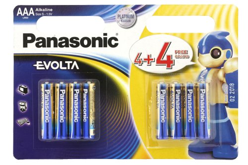 Panasonic EVOLTA - AAA/LR03 - pilas alcalinas AAA duradero WORLDS una buena - juego (4 + 4), 8 unidades!
