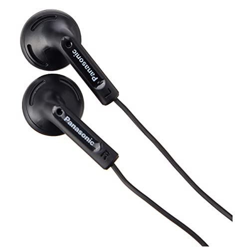 Panasonic RP-HV094, Auriculares Botón con Cable In-Ear (Headphone Sonido Estéreo para Móvil, MP3/MP4, Diseño de Ajuste Cómodo, Mini Jack 3.5mm), Con Cable, Negro