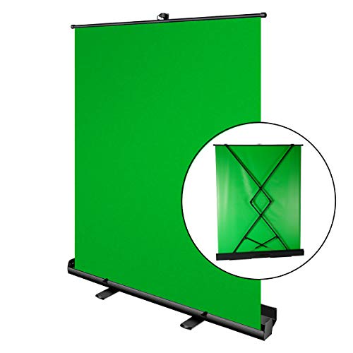 Pantalla Croma Verde, Portatil de 180 x 148cm, Luxscreen Chromakey Plegable para Eliminación del Fondo Croma, con Ajuste desplegable, Tejido Verde Chroma Antiarrugas, Estuche de Aluminio