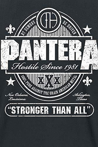 Pantera Stronger Than All Hombre Camiseta Negro XXL, 100% algodón, Regular