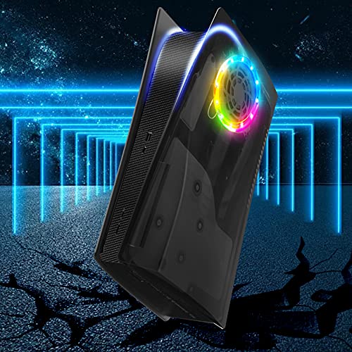 para PS5 Carcasa Console con Pegatina Media, Carcasa Rígida Placa para PS5 a Prueba, ABS Antirrayas a Prueba de Polvo Carcasa Placa Repuesto Cubierta para PS5 Consola Disc Edition -Translúcido Negra