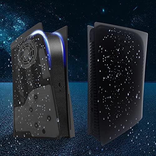 para PS5 Carcasa Console con Pegatina Media, Carcasa Rígida Placa para PS5 a Prueba, ABS Antirrayas a Prueba de Polvo Carcasa Placa Repuesto Cubierta para PS5 Consola Disc Edition -Translúcido Negra