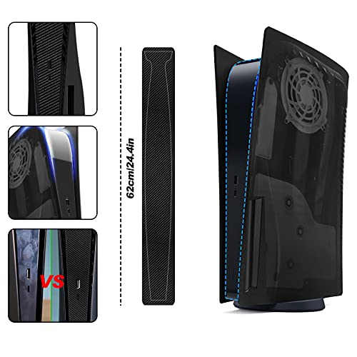 para PS5 Carcasa Console con Pegatina Media, Carcasa Rígida Placa para PS5 a Prueba, ABS Antirrayas a Prueba de Polvo Carcasa Placa Repuesto Cubierta para PS5 Consola Disc Edition -Translúcido Negra