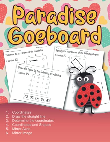 Paradise Geoboard: Geoboard Activities, Geometry, Axial symmetry, Coordinates for kids, 8.5 x 11 in with Answer Keys
