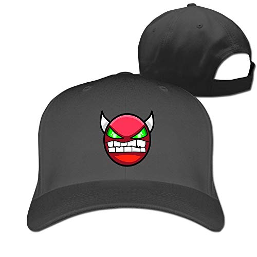 Particular Unisex Angry Geometry Dash Mobile Game Steam Trucker Hats Caps Black Black