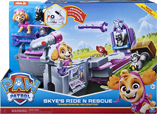 PAW Patrol Skye's Ride N Rescue, Set de Juego Transformador 2 en 1 y helicóptero, para niños a Partir de 3 años