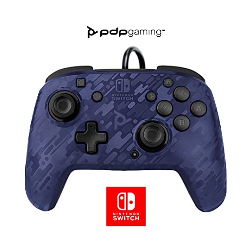 PDP Mando Pro Deluxe Faceoff Chat Audio Camo Azul (Nintendo Switch)