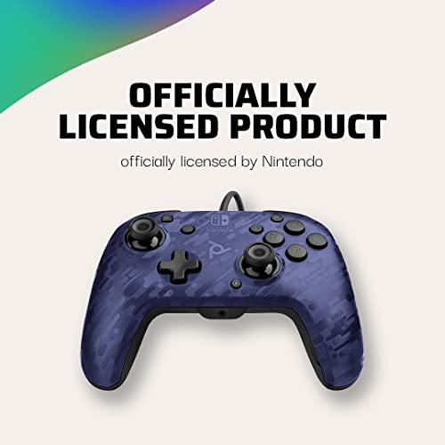 PDP Mando Pro Deluxe Faceoff Chat Audio Camo Azul (Nintendo Switch)