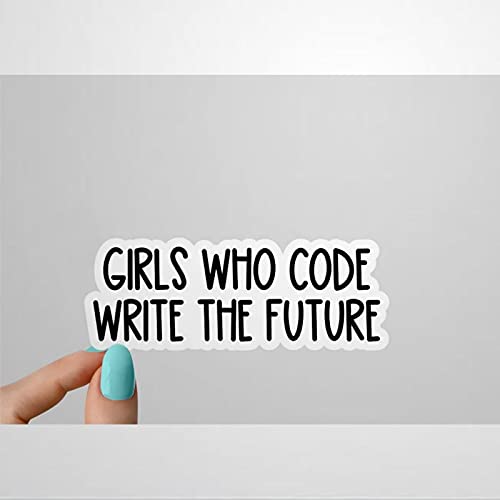 Pegatinas de codificación para computadora portátil con código Write The Future de Girls Who Code Write The Future - Juego de 2 pegatinas de vinilo para botellas de agua