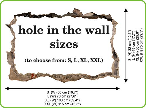 Pegatinas de pared agujero en la pared MARIO BROS adhesivo decorativo de pared 20 (XXL - 115 x 75 cm)