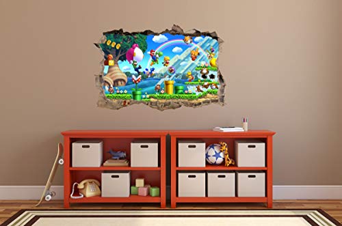 Pegatinas de pared agujero en la pared MARIO BROS adhesivo decorativo de pared 20 (XXL - 115 x 75 cm)