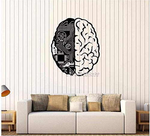 Pegatinas de pared,Brain Chip Engineer Geek Computer Inteligencia Artificial Wall Decal Wallpaper Mural 72Cm X 86Cm
