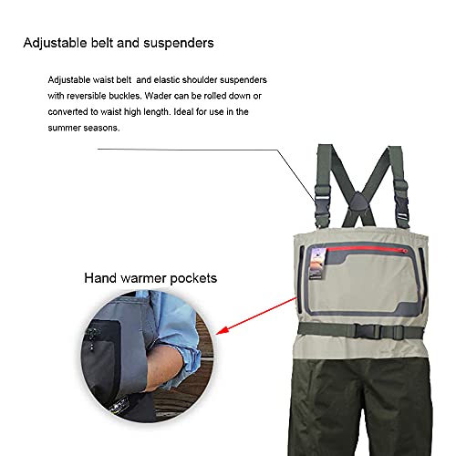 Pesca Waders Pesca Respirables Wader Transpirable vadeador vadeador Pesca Ropa de Pesca vadeador vadeador Pesca Calcetines Calzado Impermeable Pesca Pecho Waders