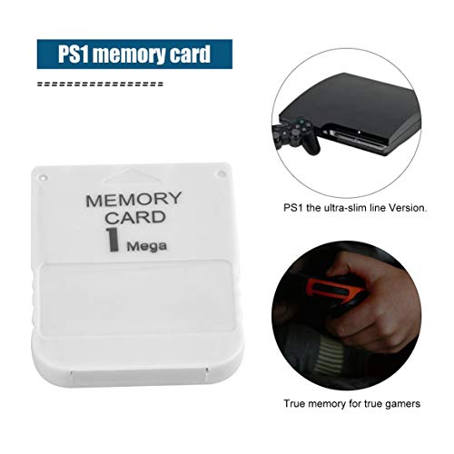 Phenebel Tarjeta de Memoria PS1 1 Tarjeta de Memoria Mega para Playstation 1 One PS1 Juego PSX Útil Práctico Asequible Blanco 1M 1MB