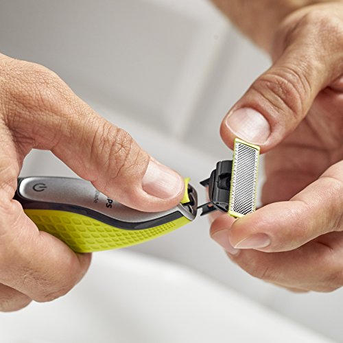 Philips OneBlade cara y cuerpo QP610/50 - Cuchilla de recambio para Philips OneBlade cara y cuerpo, 1 cuchilla para cuerpo y 1 peine-guía, Cal, Acero Inoxidable