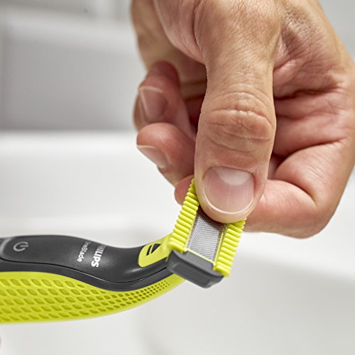 Philips OneBlade cara y cuerpo QP610/50 - Cuchilla de recambio para Philips OneBlade cara y cuerpo, 1 cuchilla para cuerpo y 1 peine-guía, Cal, Acero Inoxidable