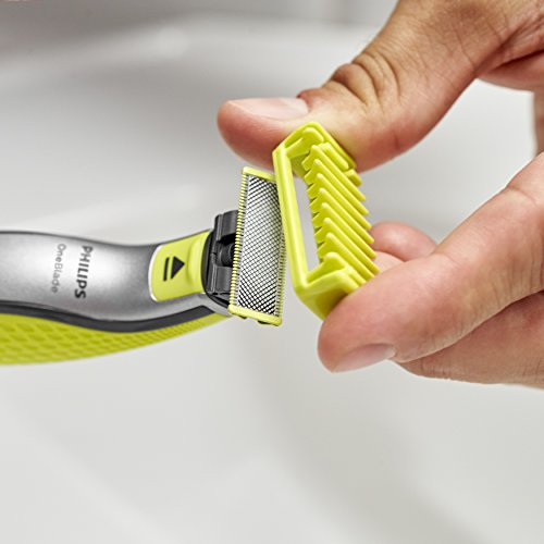 Philips OneBlade cara y cuerpo QP610/50 - Cuchilla de recambio para Philips OneBlade cara y cuerpo, 1 cuchilla para cuerpo y 1 peine-guía, Cal, Acero Inoxidable