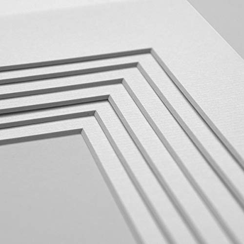 Photolini 10 Unidades de Papel paspartú en Color Blanco 20x30 cm (13x18 cm)