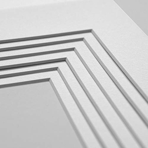 Photolini 10 Unidades de Papel paspartú en Color Blanco 20x30 cm (13x18 cm)