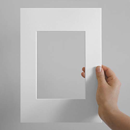 Photolini 10 Unidades de Papel paspartú en Color Blanco 20x30 cm (13x18 cm)