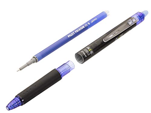 Pilot FriXion Point Clicker 0,5, Bolígrafo retráctil de tinta termosensible borrable, bolígrafo recargable, punta fina, lote de 5 unidades: 1 negro, 2 azules, 1 rojo, 1 verde