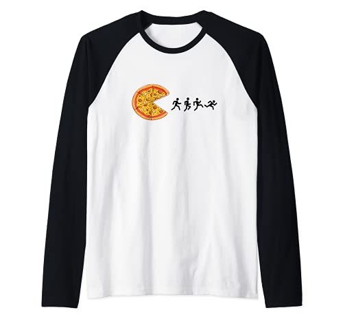 Pizza Man-Eater - Pizza Chases Personas Camiseta Manga Raglan