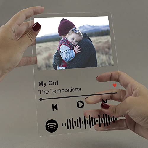 Placa de Música Personalizada con código de Spotify · Fabricada en Metacrilato acrílico · Placa de Álbum de Fotos de acrílico como aniversario, amigos o decoración