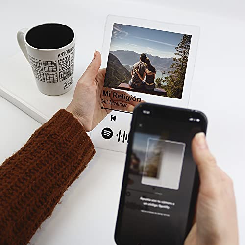 Placa de Música Personalizada con código de Spotify · Fabricada en Metacrilato acrílico · Placa de Álbum de Fotos de acrílico como aniversario, amigos o decoración