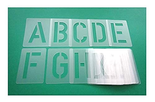 Plantilla de letras nº 35, 1 juego de letras de 15 cm de alto, A-Z + 4 caracteres especiales, 30 plantillas individuales