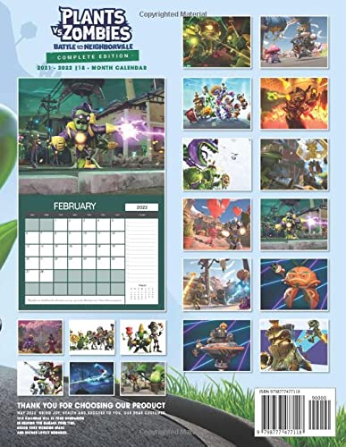 Plants Vs Zombies Battle for Neighborville Complete Edition: OFFICIAL 2022 Calendar - Video Game calendar 2022 - Plants Vs Zombies -18 monthly ... girls kids and all Fans BIG SIZE 17''x11''