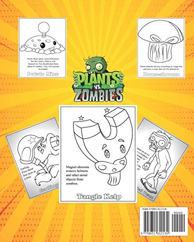 Plants vs Zombies Coloring Book: 60+ High-Quality Illustrations and Characters Description | A Great Coloring Book For Kids and Fans, Lovers of Plants vs Zombies game !