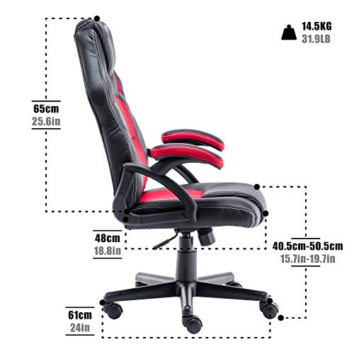 play haha. Silla de Escritorio para Videojuegos, Estilo de Carreras, Silla de Oficina giratoria, ergonómica, Silla de Trabajo con Soporte Lumbar, de Piel sintética con Silla de Trabajo Ajustable