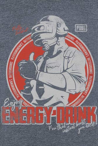 Playerunknown's Battlegrounds PUBG - Energy Drink Camiseta Azul Marino Jaspe XXL