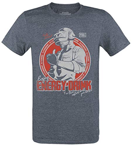 Playerunknown's Battlegrounds PUBG - Energy Drink Camiseta Azul Marino Jaspe XXL