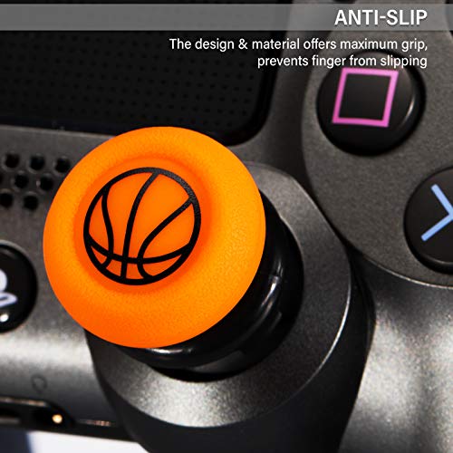 Playrealm FPS Thumbstick Grip Agarres para el Pulgar Extensor Y Impresión Caucho Silicona Apretón Cubrir 2 juegos para PS4 (Baloncesto)