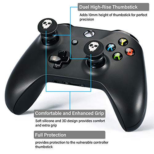 Playrealm FPS Thumbstick Grip Agarres para el Pulgar Extensor Y Impresión Caucho Silicona Apretón Cubrir 2 juegos para Xbox One (Fantasma)