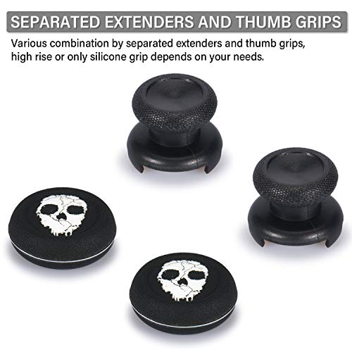 Playrealm FPS Thumbstick Grip Agarres para el Pulgar Extensor Y Impresión Caucho Silicona Apretón Cubrir 2 juegos para Xbox One (Fantasma)