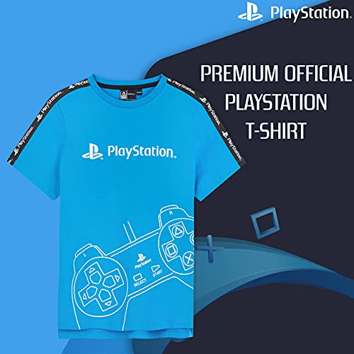 PlayStation Camiseta De Manga Corta para Niños, Camiseta Azul De Algodón, Regalos para Niño De Entre 5-15 Años (Azul, 9-10 años, 9_Years)