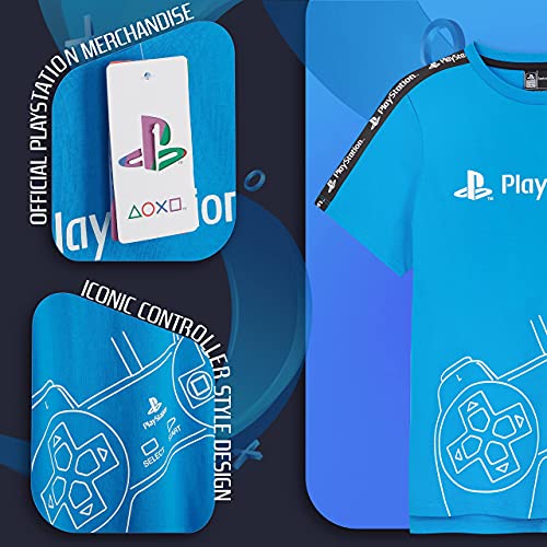 PlayStation Camiseta De Manga Corta para Niños, Camiseta Azul De Algodón, Regalos para Niño De Entre 5-15 Años (Azul, 9-10 años, 9_Years)