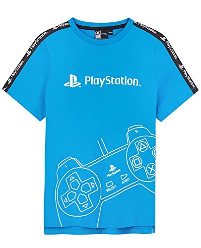 PlayStation Camiseta De Manga Corta para Niños, Camiseta Azul De Algodón, Regalos para Niño De Entre 5-15 Años (Azul, 9-10 años, 9_Years)