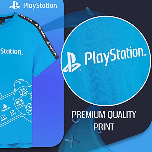 PlayStation Camiseta De Manga Corta para Niños, Camiseta Azul De Algodón, Regalos para Niño De Entre 5-15 Años (Azul, 9-10 años, 9_Years)