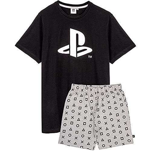 Playstation Pijamas Mens Camiseta con Pantalones Largos o Cortos PJS L